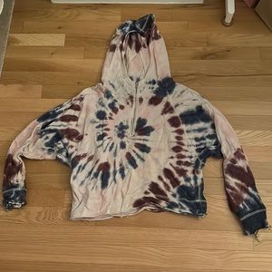 CHASER SMALL 1/4 ZIP TIEDYE HOODIE
